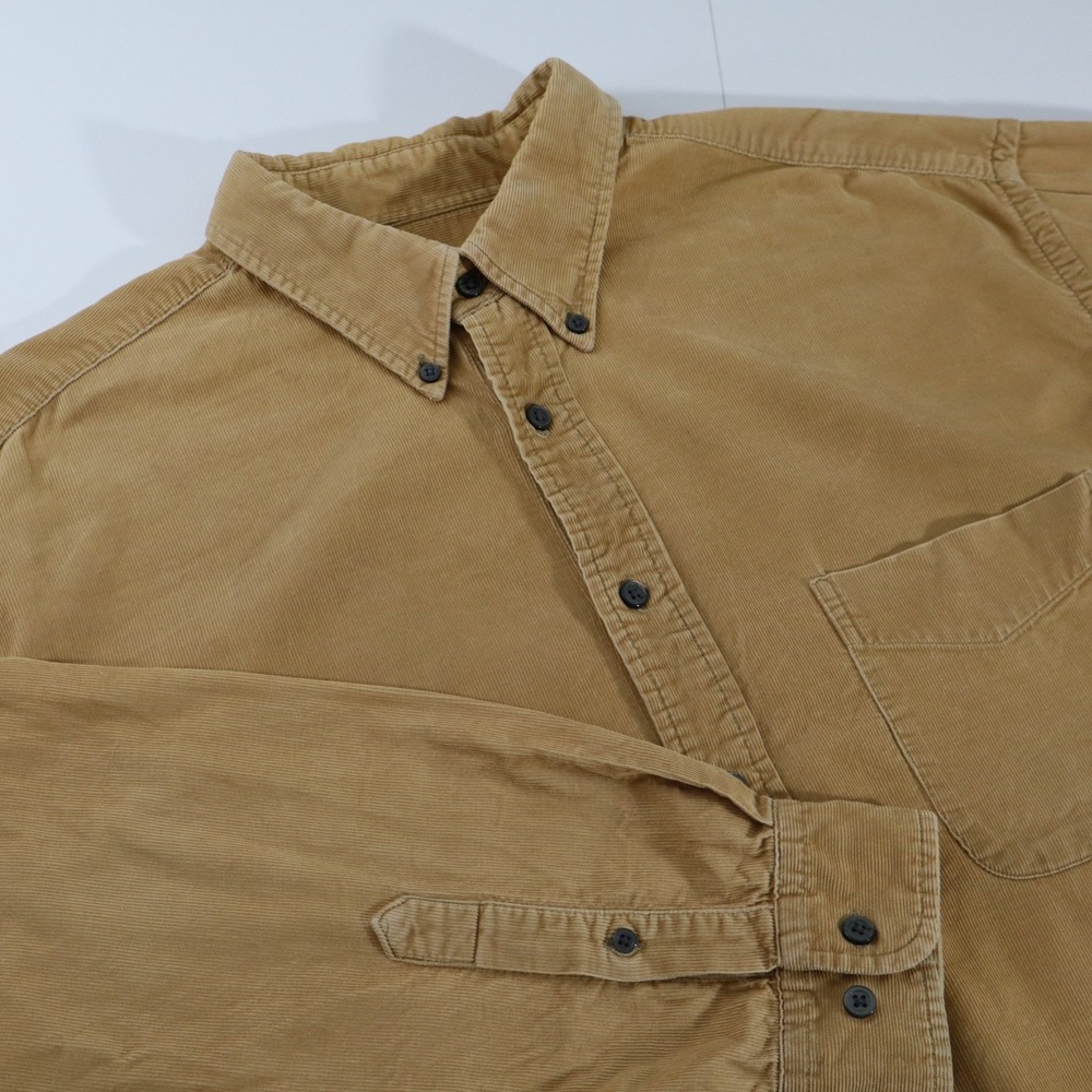 Eddie Bauer Corduroy Flannel Lined Shirt Jacket Brown Mens L